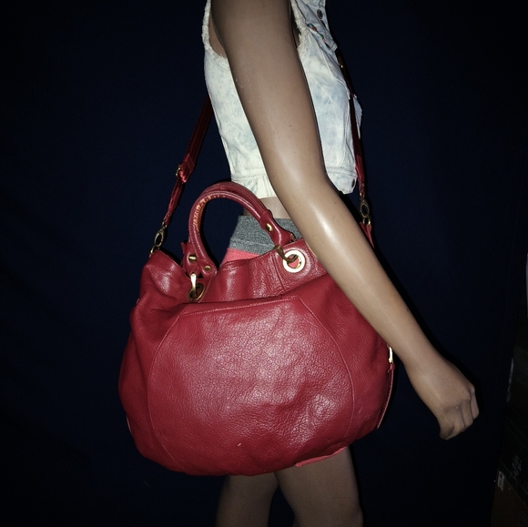 Fenn Wright Manson Red Pebbled Leather Bag. - Picture 4 of 16